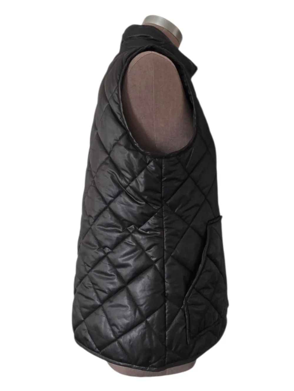Kate Spade Full Zip Quilted Black VEST KSVK23768L-MA ‎ Size Medium